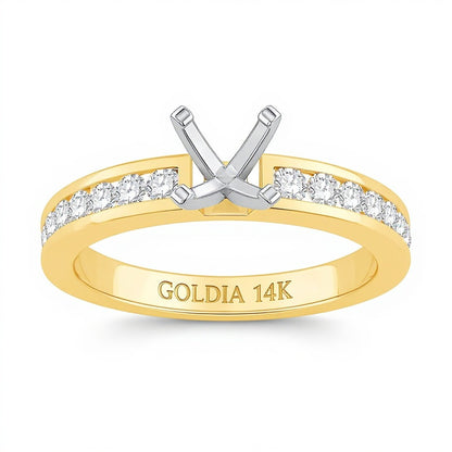 0.38 CT. TW Channel-Set Diamond Solitaire Semi Mount in 14K Gold