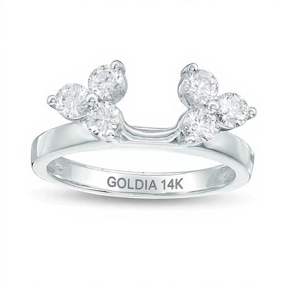 0.75 CT. TW Diamond Tri-Sides Solitaire Enhancer in 14K White Gold