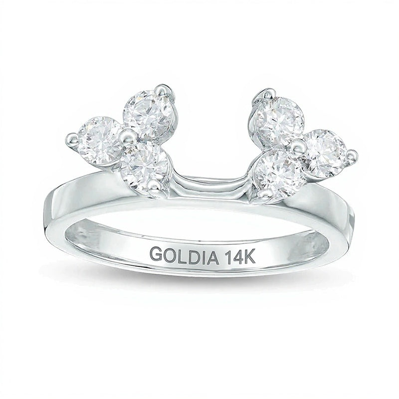 0.75 CT. TW Diamond Tri-Sides Solitaire Enhancer in 14K White Gold