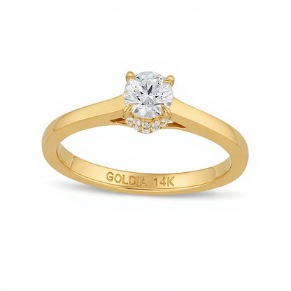 0.5 CT. TW Diamond Hidden Double Halo Engagement Ring in 14K Gold