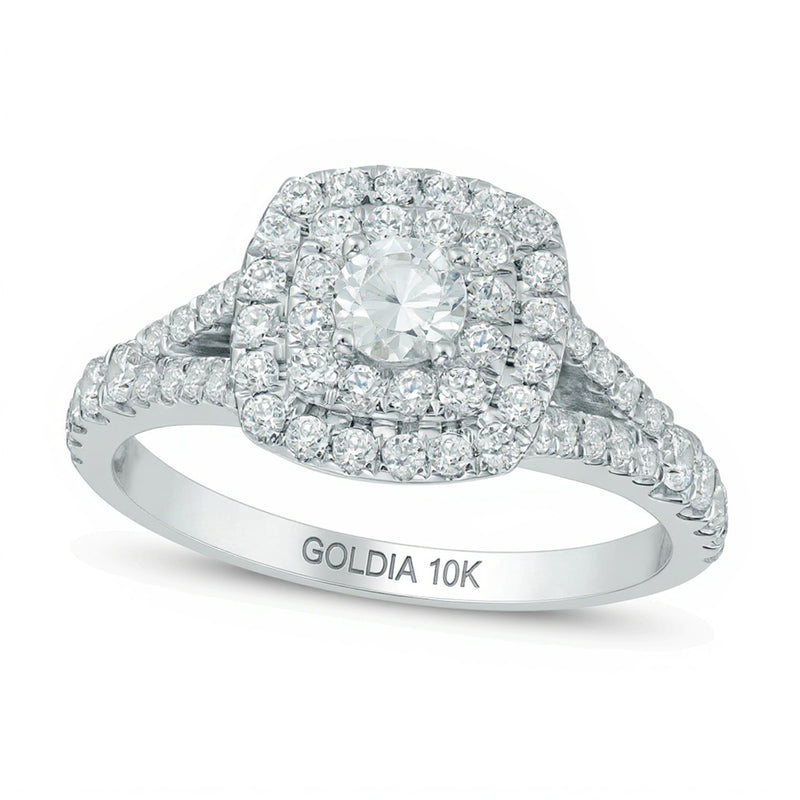 1.0 CT. TW Diamond Double Square Frame Engagement Ring in 10K White Gold