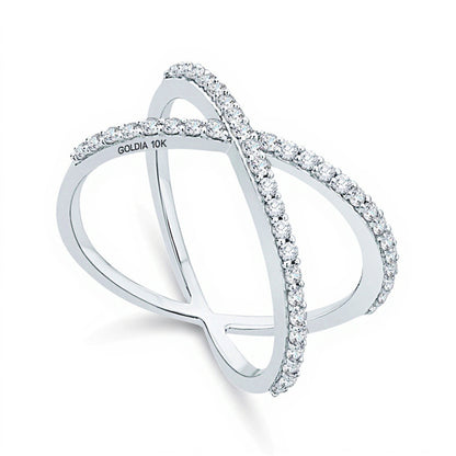 0.38 CT. TW Diamond Orbit Ring in 10K White Gold