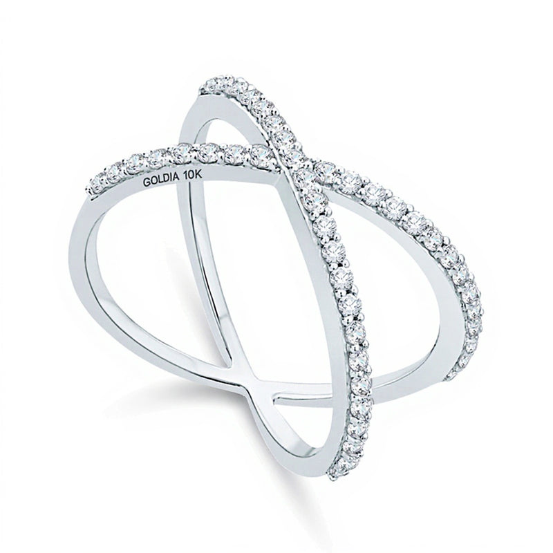 0.38 CT. TW Diamond Orbit Ring in 10K White Gold