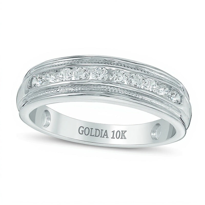 0.5 CT. TW Diamond Wedding Band in 10K White Gold
