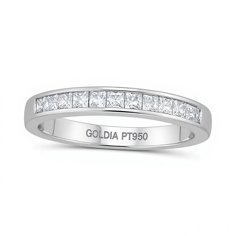 0.5 CT. TW Princess-Cut Diamond Wedding Band in Platinum (I/SI2)