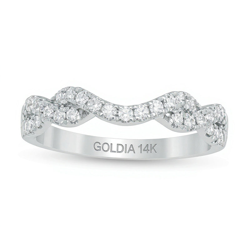 0.33 CT. TW Diamond Twist Contour Band in 14K White Gold