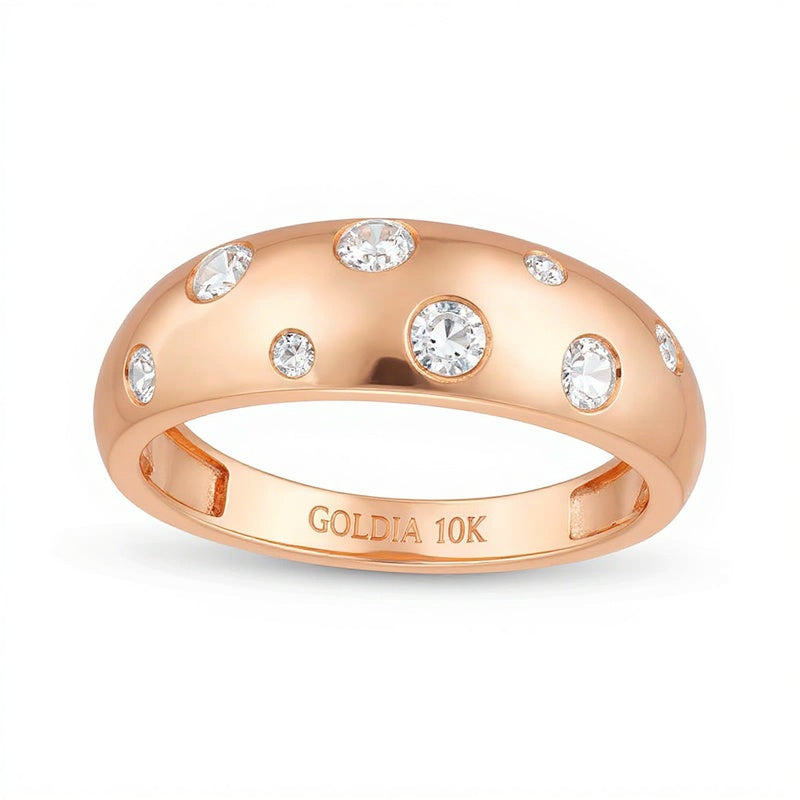 0.25 CT. TW Diamond Bubbles Band in 10K Rose Gold