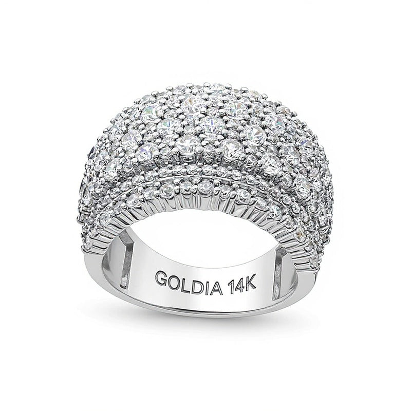 2.5 CT. TW Diamond Edge Multi-Row Band in 14K White Gold