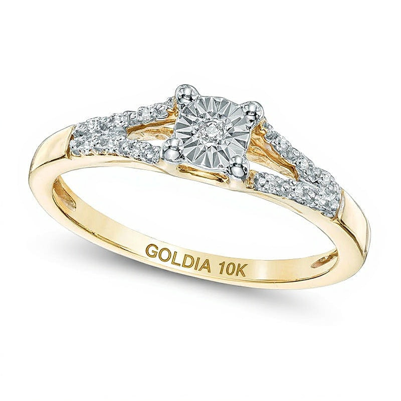 0.05 CT. TW Diamond Split Shank Promise Ring in 10K Gold