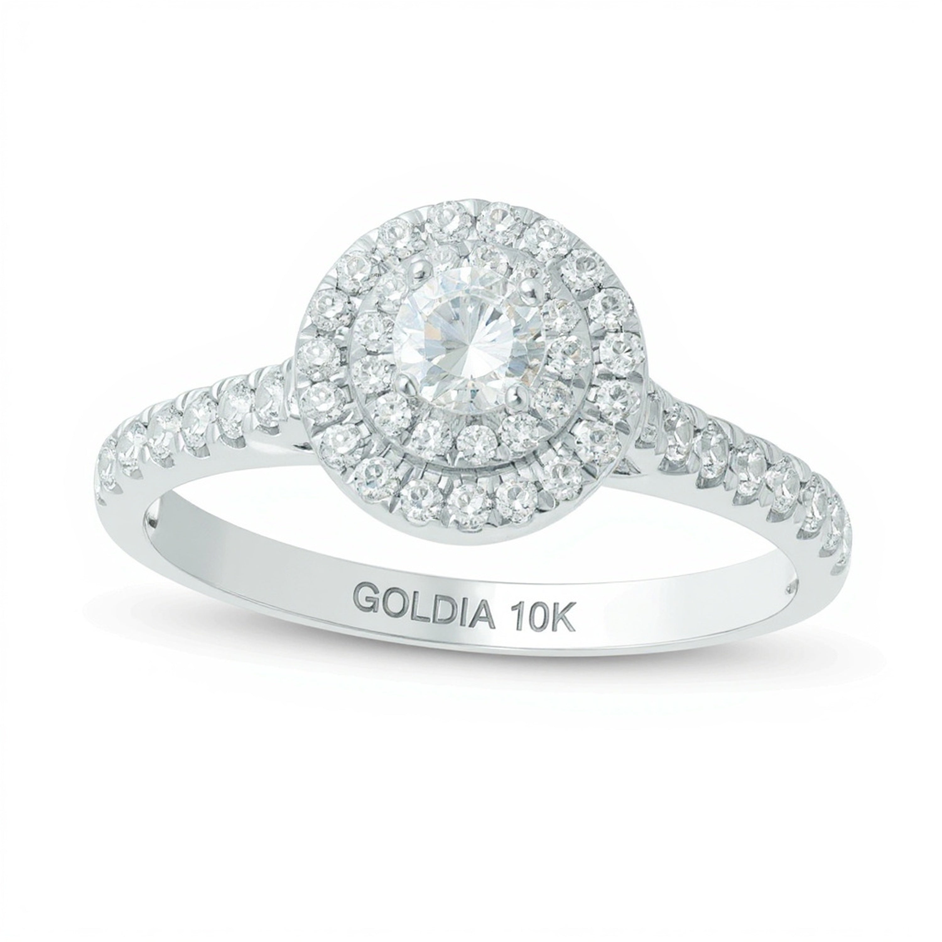 0.5 CT. TW Diamond Double Frame Engagement Ring in 10K White Gold