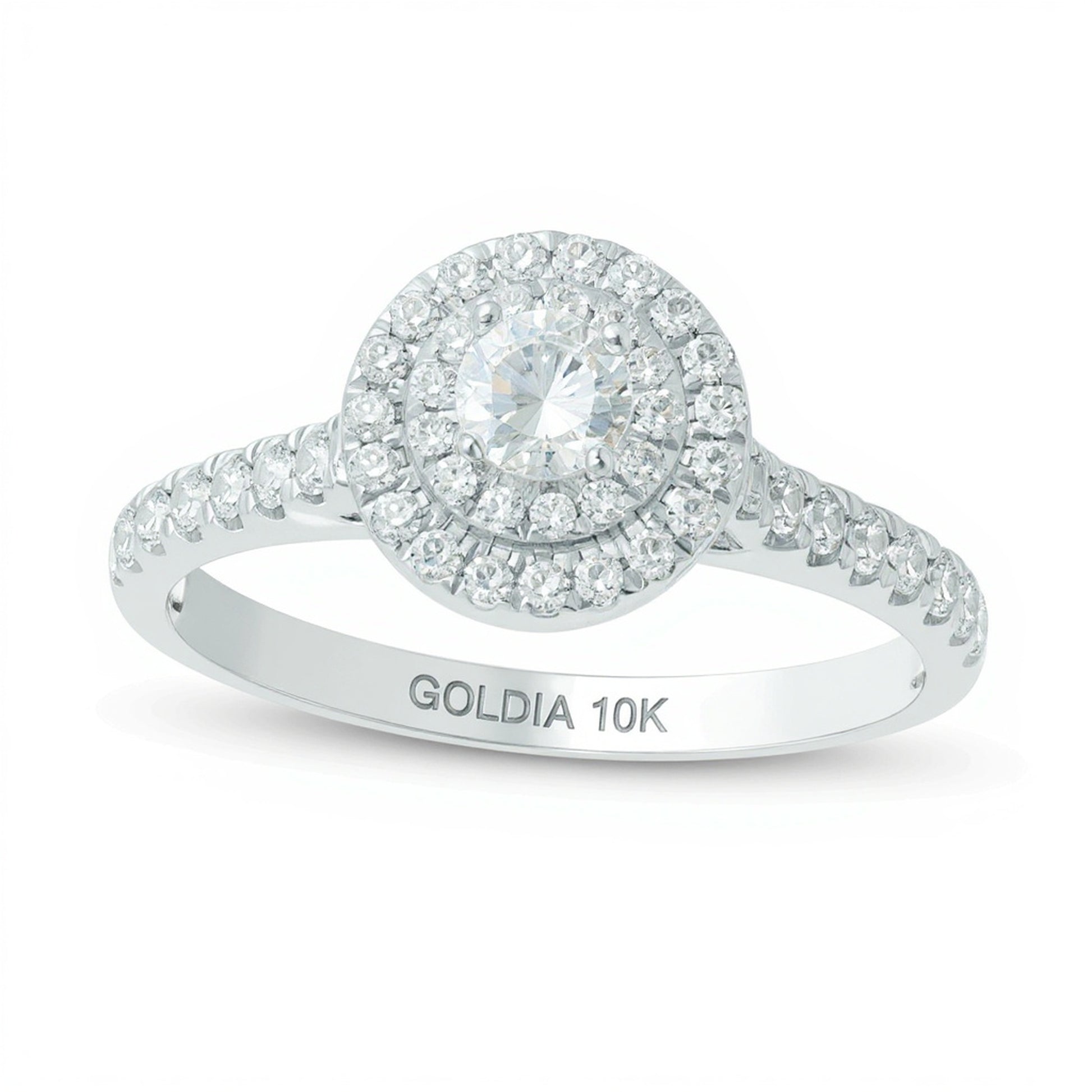 0.5 CT. TW Diamond Double Frame Engagement Ring in 10K White Gold