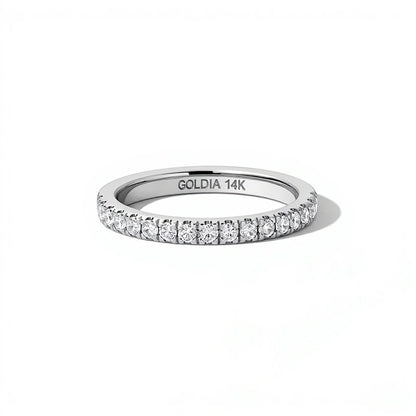 Zales x SHAHLA 0.25 CT. TW Lab-Grown Diamond Zaha PavÃ© Band in 14K White Gold (F/VS2)