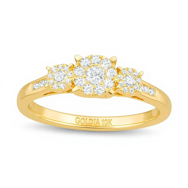 0.33 CT. TW Multi-Diamond Three Stone Engagement Ring in 10K Gold