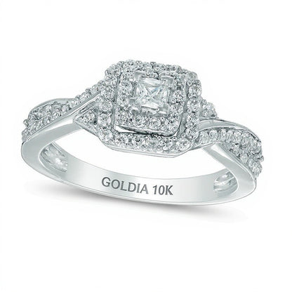 0.33 CT. TW Princess-Cut Diamond Frame Engagement Ring in 10K White Gold
