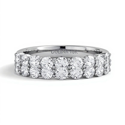 2.5 CT. TW Lab-Grown Diamond Two-Row Anniversary Band in 10K White Gold (F/VS2)