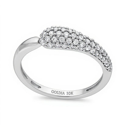 0.33 CT. TW Diamond Graduated Teardrop Split Ring in 10K White Gold