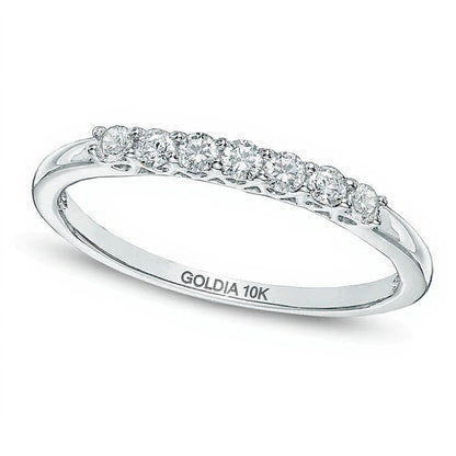 0.2 CT. TW Diamond Seven Stone Wedding Band in 10K White Gold