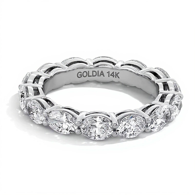 3.33 CT. TW Oval Diamond Eternity Band in 14K White Gold (I/SI2) - Size 8