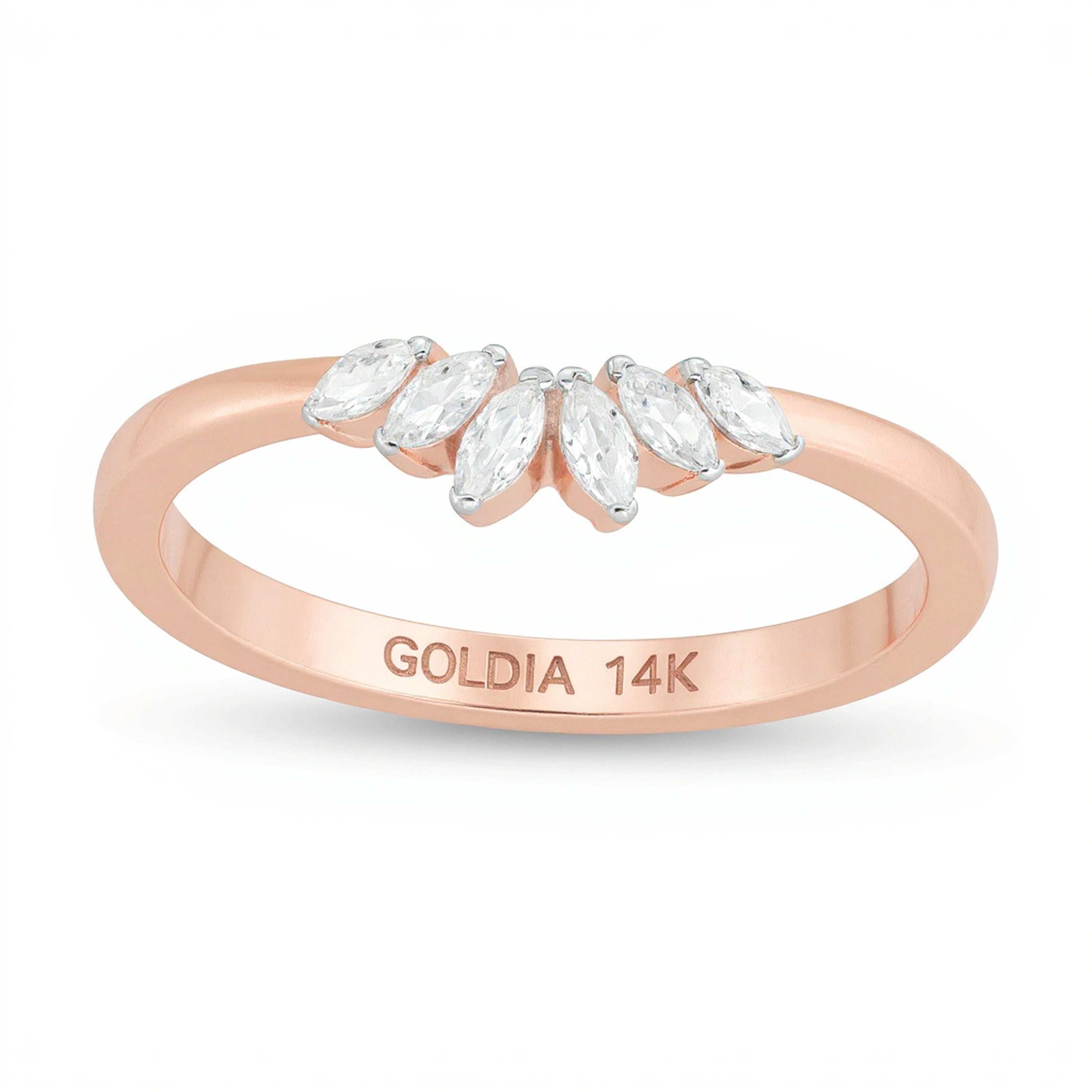 0.17 CT. TW Marquise Diamond Anniversary Band in 14K Rose Gold