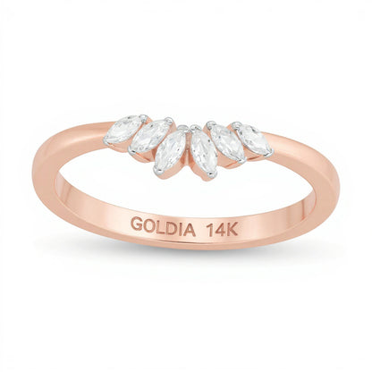 0.17 CT. TW Marquise Diamond Anniversary Band in 14K Rose Gold