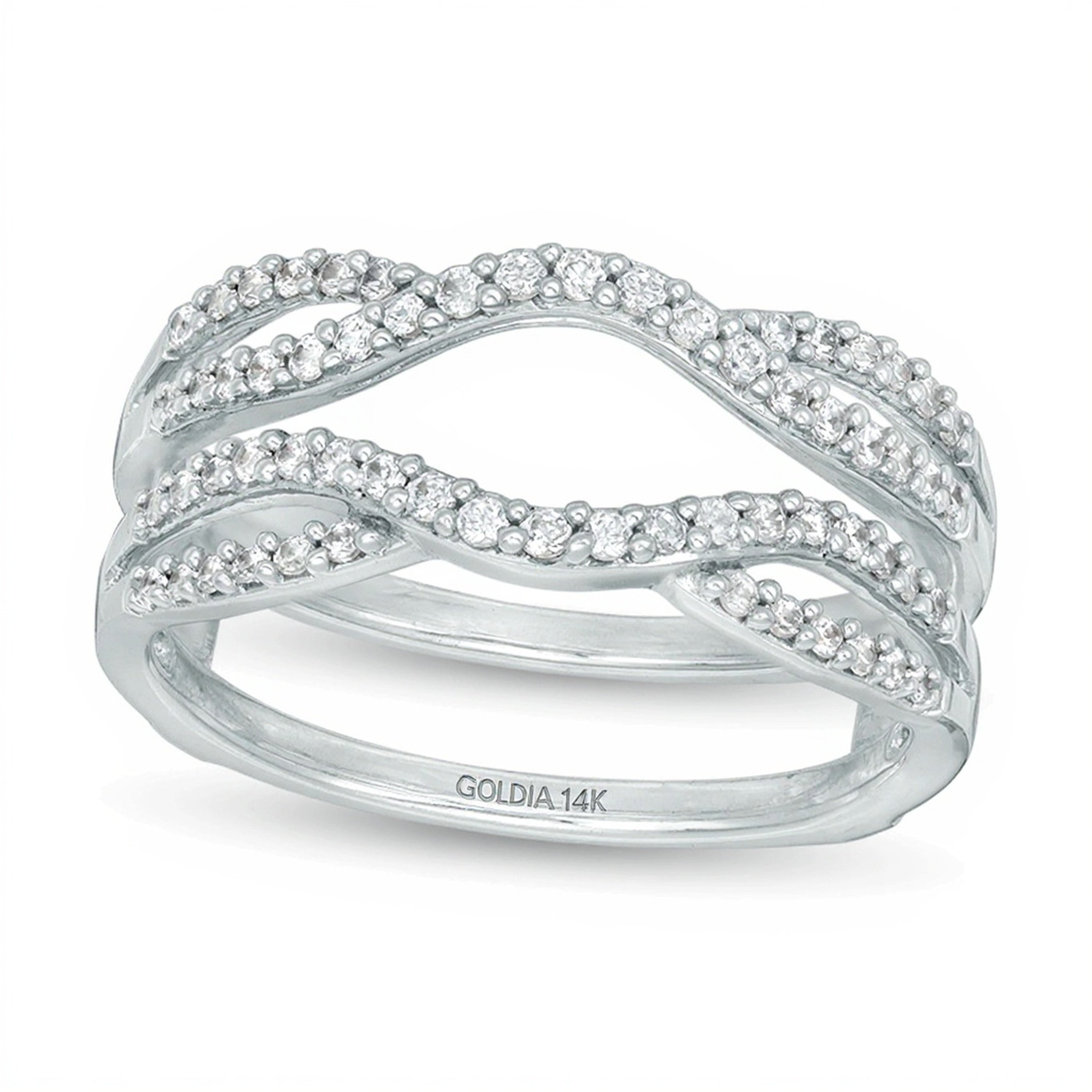 0.33 CT. TW Diamond Split Shank Solitaire Enhancer in 14K White Gold