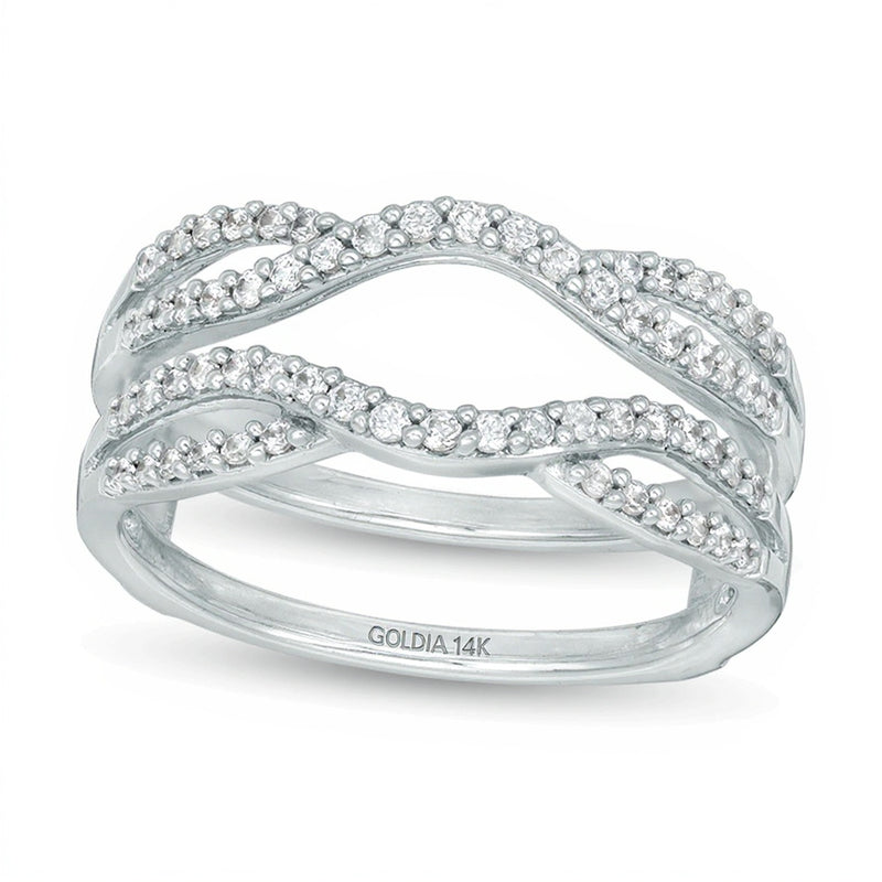 0.33 CT. TW Diamond Split Shank Solitaire Enhancer in 14K White Gold
