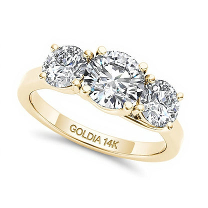 2.0 CT. TW Diamond Three Stone Engagement Ring in 14K Gold