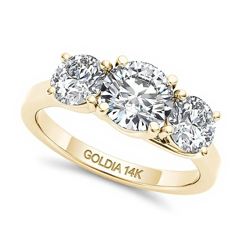 2.0 CT. TW Diamond Three Stone Engagement Ring in 14K Gold
