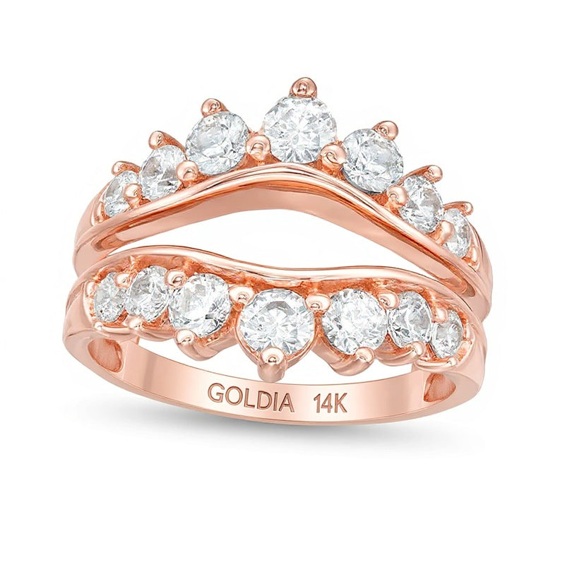 1.5 CT. TW Diamond Contour Ring Solitaire Enhancer in 14K Rose Gold