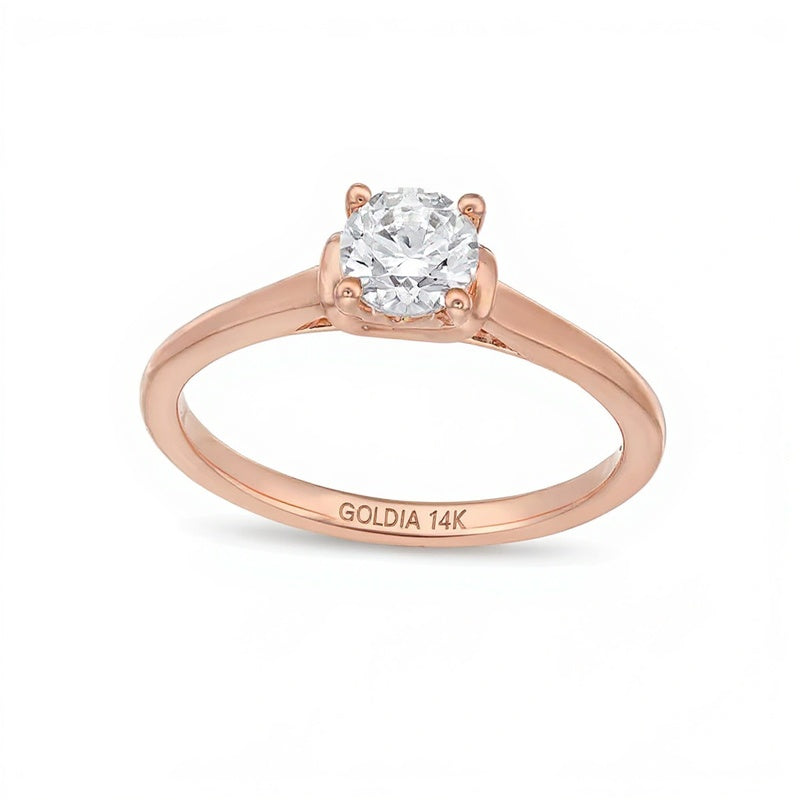 0.5 CT. Diamond Solitaire Engagement Ring in 14K Rose Gold