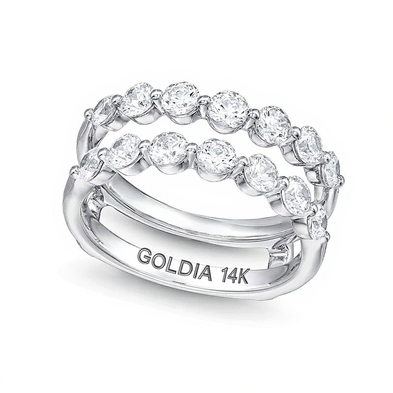 1.5 CT. TW Diamond Graduating Solitaire Enhancer in 14K White Gold