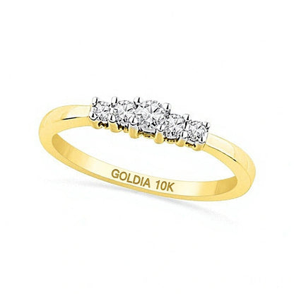 0.2 CT. TW Diamond Five Stone Promise Ring in 10K Gold