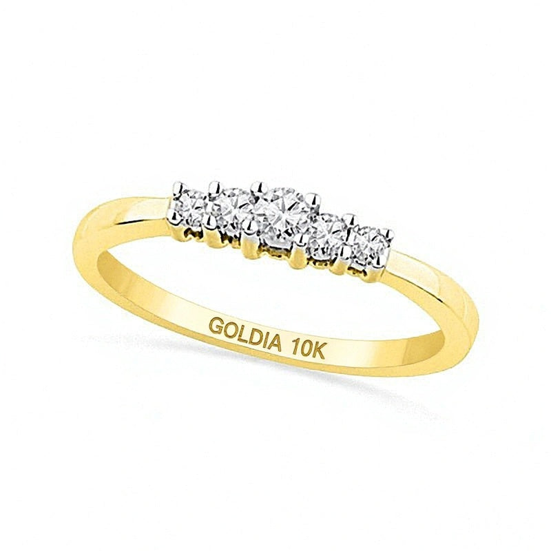 0.2 CT. TW Diamond Five Stone Promise Ring in 10K Gold