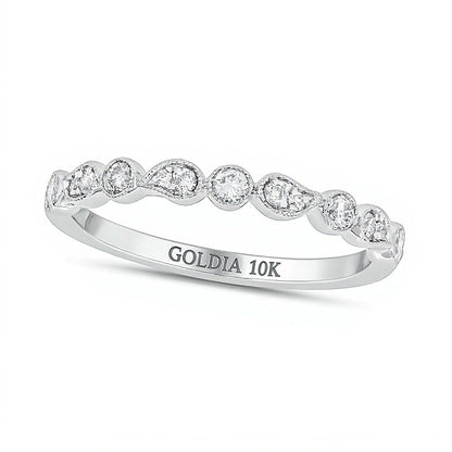 0.2 CT. TW Diamond Paisley Stackable Band in 10K White Gold