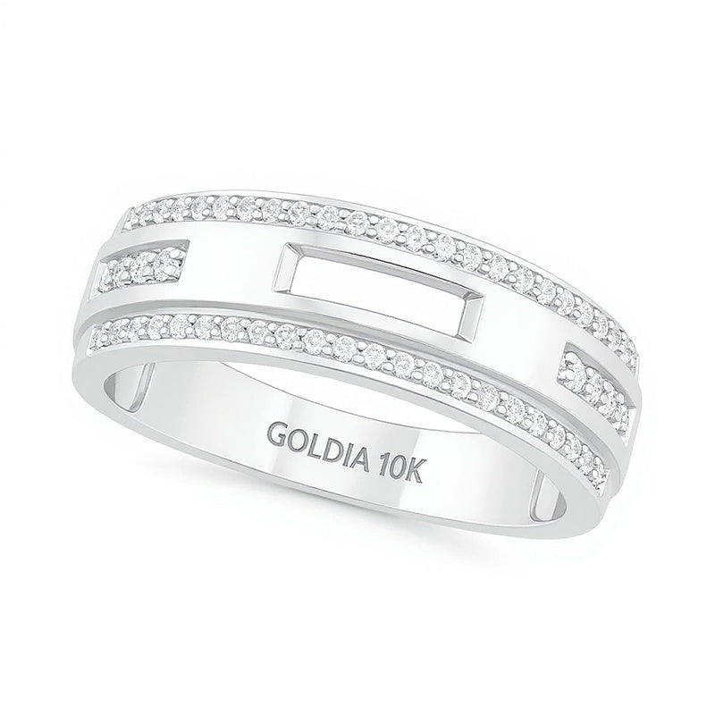 0.38 CT. TW Diamond Edge Wedding Band in 10K White Gold