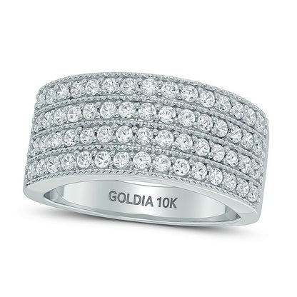 1.0 CT. TW Diamond Four Row Anniversary Ring in 10K White Gold