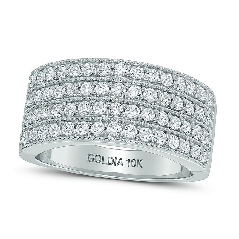 1.0 CT. TW Diamond Four Row Anniversary Ring in 10K White Gold