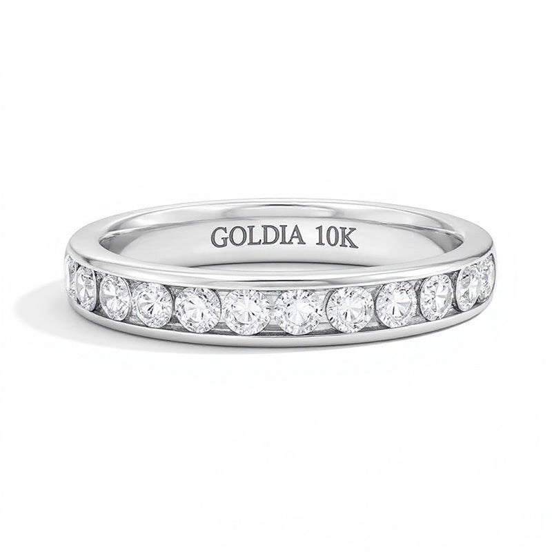 0.75 CT. TW Lab-Grown Diamond Channel-Set Anniversary Band in 10K White Gold (F/VS2)