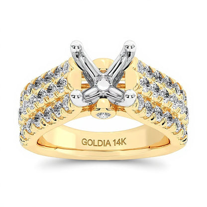 1.5 CT. TW Lab-Grown Diamond Multi-Row Semi Mount in 14K Gold (F/VS2)