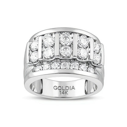 3.0 CT. TW Diamond Column Wedding Band in 14K White Gold