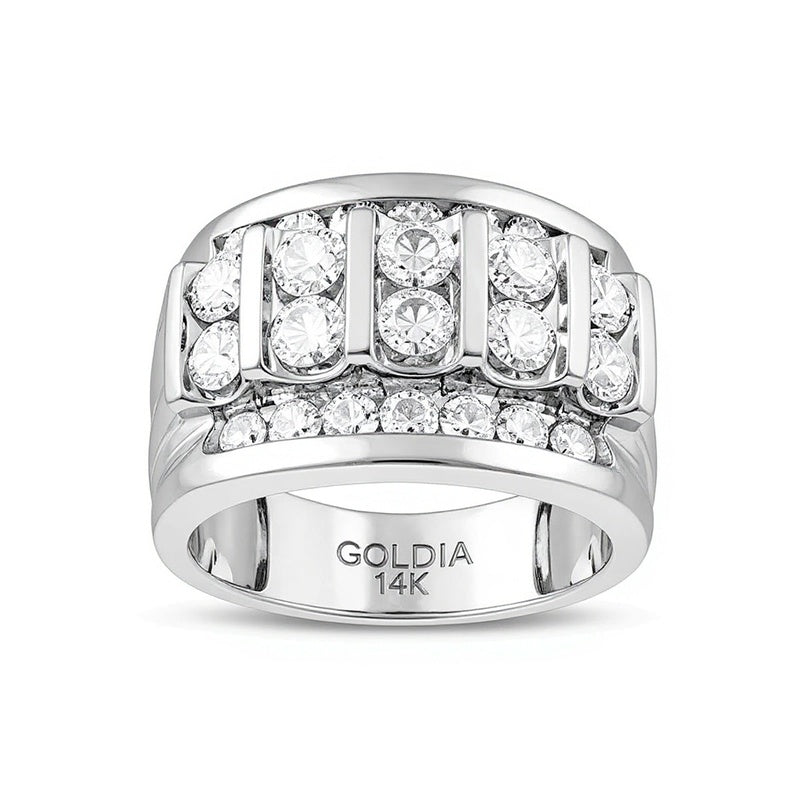 3.0 CT. TW Diamond Column Wedding Band in 14K White Gold