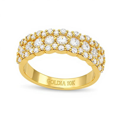 1.0 CT. TW Diamond Scallop Edge Band in 10K Gold