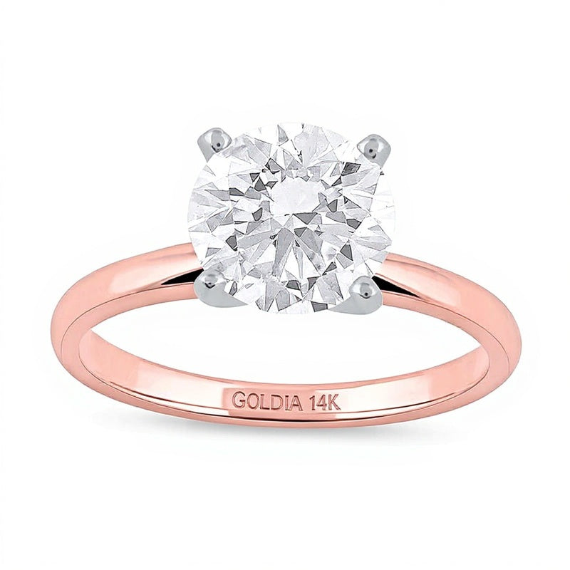 2.0 CT. Lab-Grown Diamond Solitaire Engagement Ring in 14K Rose Gold (F/VS2)