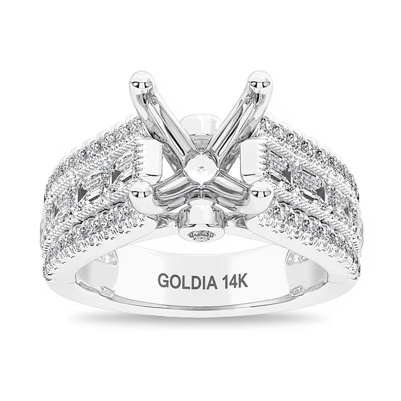 1.75 CT. TW Multi Lab-Grown Diamond Semi-Mount Setting in 14K White Gold (F/VS2)
