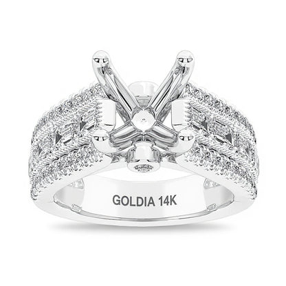 1.75 CT. TW Multi Lab-Grown Diamond Semi-Mount Setting in 14K White Gold (F/VS2)