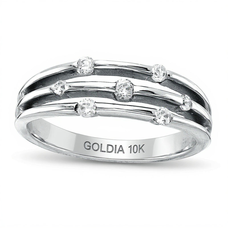 0.25 CT. TW Diamond Orbit Band in 10K White Gold