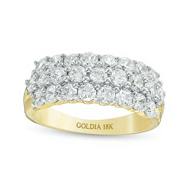 2.0 CT. TW Diamond Multi-Row Band in 18K Gold