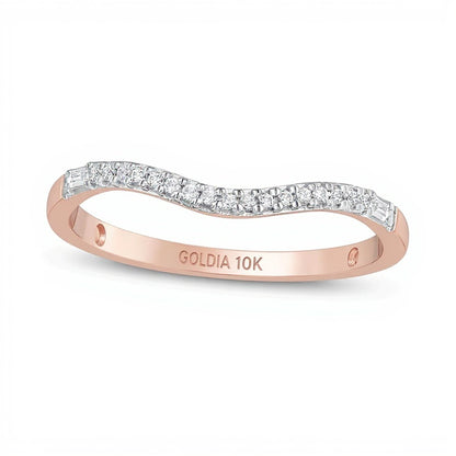 0.1 CT. TW Diamond Contour Anniversary Band in 10K Rose Gold