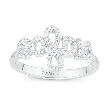 Love Talks 0.17 CT. TW Diamond "wifey" Cursive Script Ring in Sterling Silver