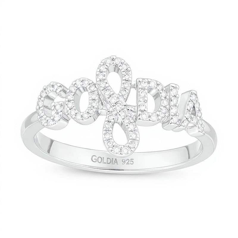 Love Talks 0.17 CT. TW Diamond "wifey" Cursive Script Ring in Sterling Silver